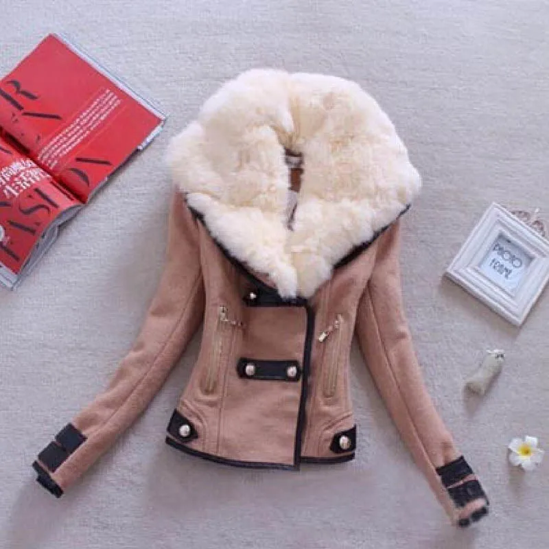Женская шерстяная Повседневная куртка зима осень модная новая брендовая куртка размера плюс S-XXL на молнии тонкое однотонное пальто куртка Casaco Feminino