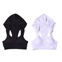 Для женщин работает с капюшоном бюстгальтер с завязками из Running Фитнес йога одежда высокопрочного с капюшоном пот-абсорбент нижнее белье