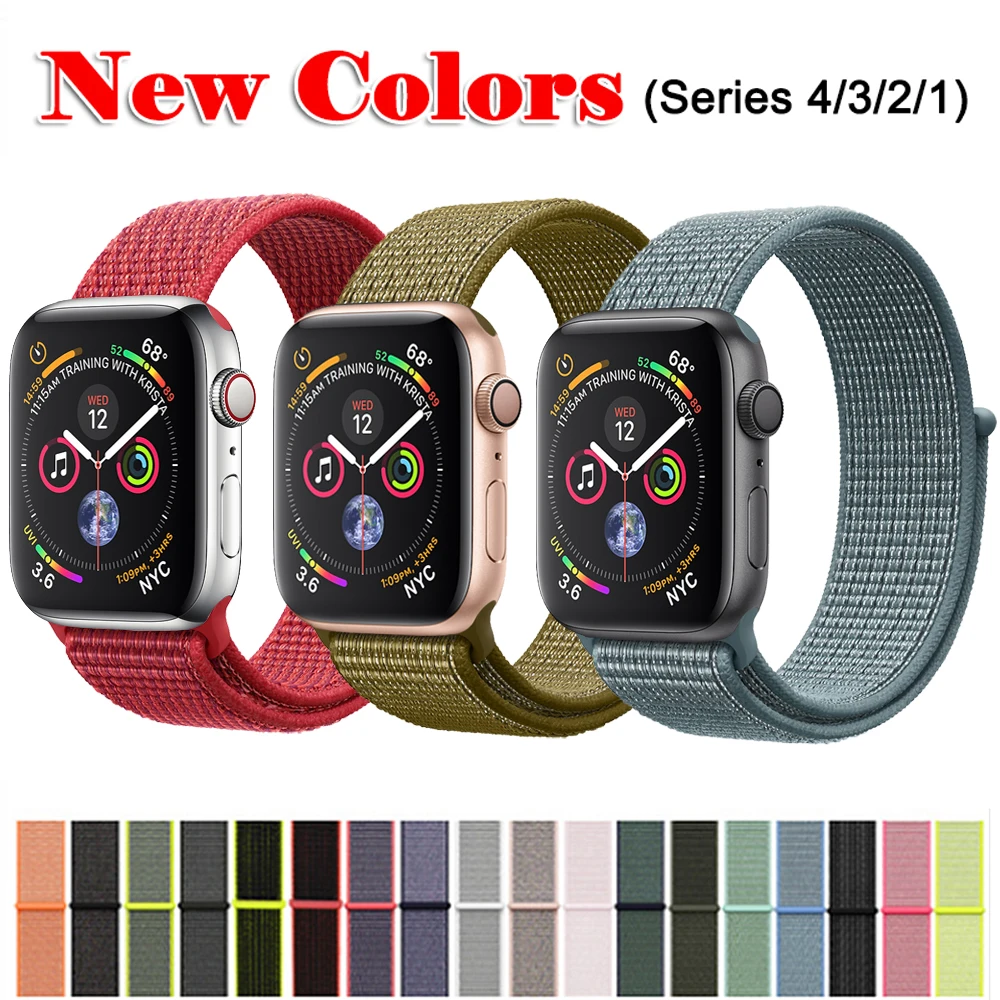 

EIMO Sport Loop correa For Apple Watch band 4 44mm 40mm Woven Nylon strap iwatch Series 4/3/2/1 42mm 38mm wrist bracelet belt