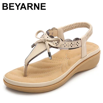

BEYARNES Fashion Women Summer Sandals Bowknot Ladies Sandal Women Summer Shoes breathable Comfortable Cork Sandale Femme Boho Sa