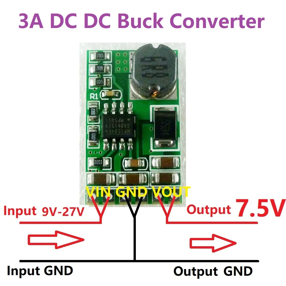 3A DC 9V 12V 15V to 7 5 V dc преобразователь модуль Step-Down понижающий стабилизатор напряжения