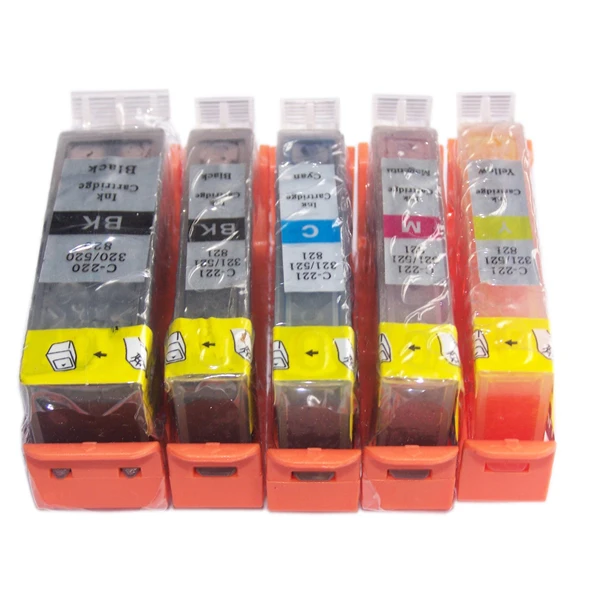 

5 color Ink Cartridge PGI220 CLI221 Used for Canon Pixma IP3600 IP3680 MP540 MP545 MP620 MP630 MP638 MP980 MX868