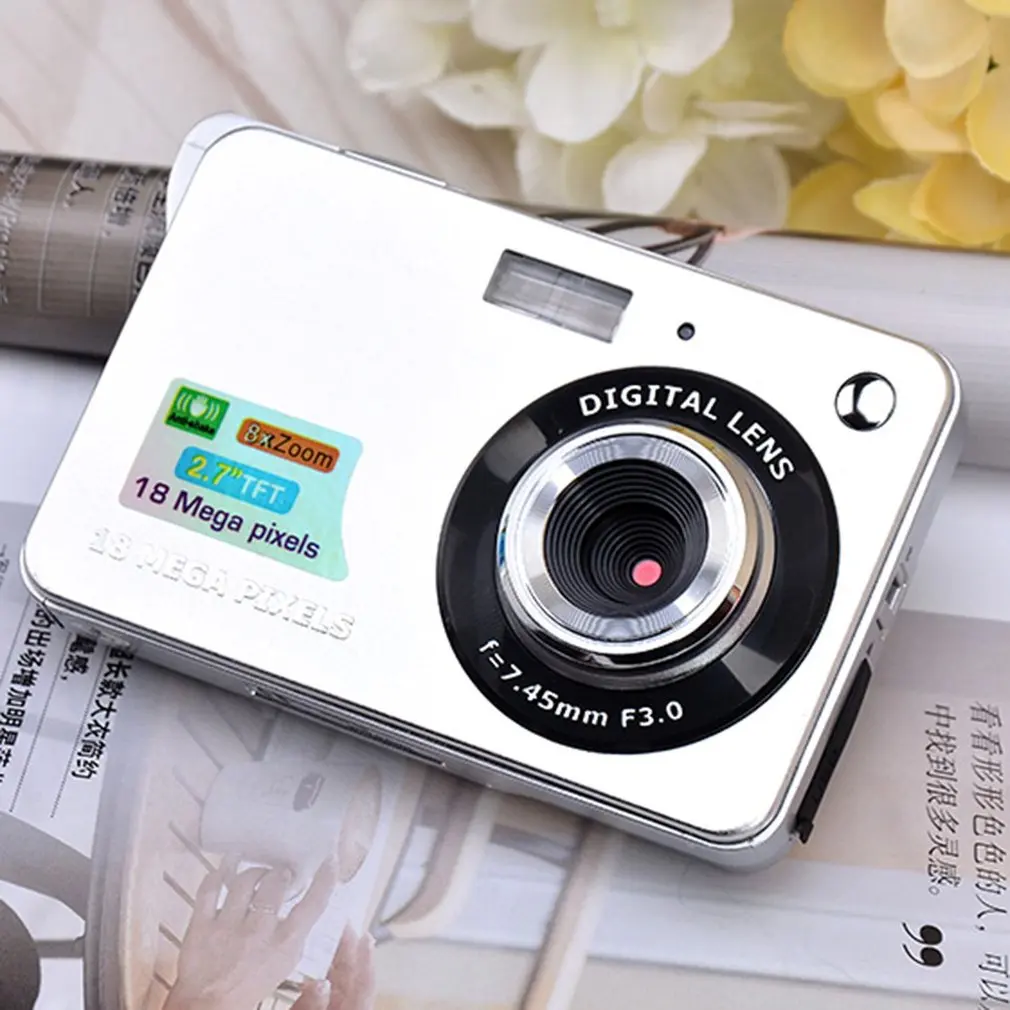 2,7 pulgadas TFT LCD pantalla 18MP 720 P 8x Zoom HD cámara Digital Anti-vibración videocámara vídeo CMOS Micro cámara regalo de los niños 2,7 pulgadas TFT LCD pantalla 18MP 720 P 8x Zoom HD cámara Digital Anti-vibración videocámara vídeo CMOS Micro cámara regalo de los niños