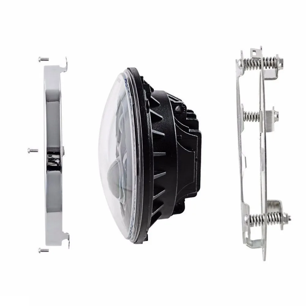 Chrome LED Headlight Bracket Mount Ring For Harley Davidson Led Headlamp