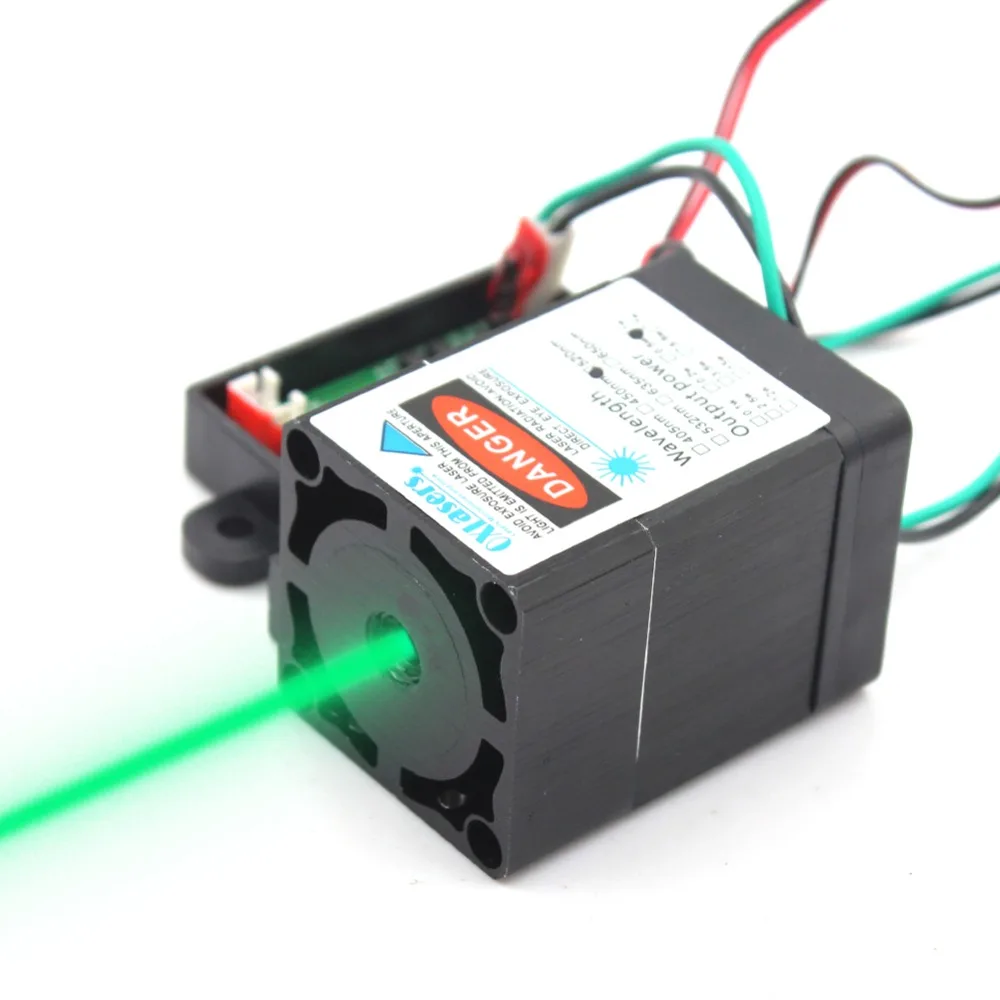 

oxlasers high power 520nm TRUE 1W green laser module dot diode laser 1000mW TTL laser head laser bird repeller with cooling Fan