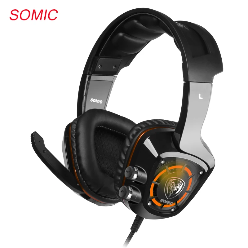 

SOMiC G910 Original USB 7.1 Surround Sound Gaming Headset with Mic LED light Smart Vibration Over-ear PC Headphone Dual Mode