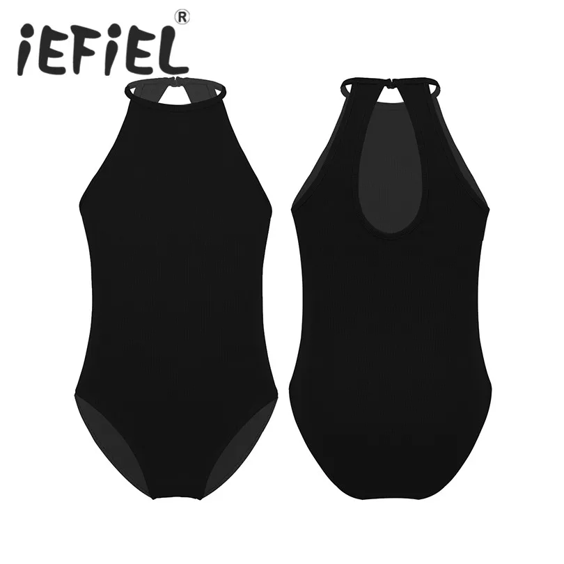 

Kids Girls Children Round Neckline Keyhole Back Ballet Dance Gymnastics Leotard Jumpsuit for Gymnastics Leotards Kids Dancewear