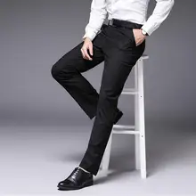 Модный серый мужской тонкий костюм брюки формальные свадебные деловые прямые мужские брюки офисное платье брюки для бизнеса