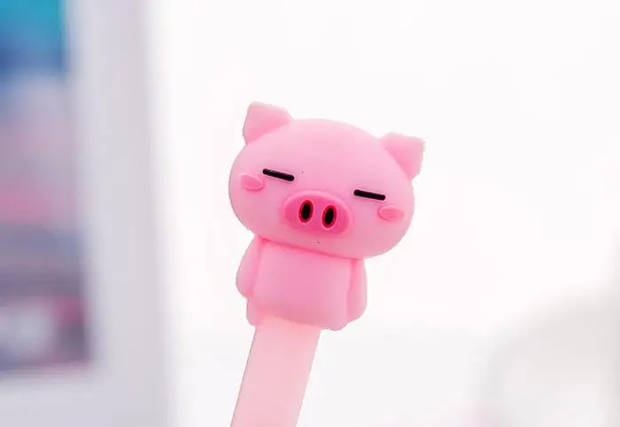 4 шт./компл. Kawaii с рисунком свинок на Пластик гель черные чернила для ручек Письменные принадлежности Ручки для подписи Canetas Материал Escolar Paperlaria канцелярских принадлежностей