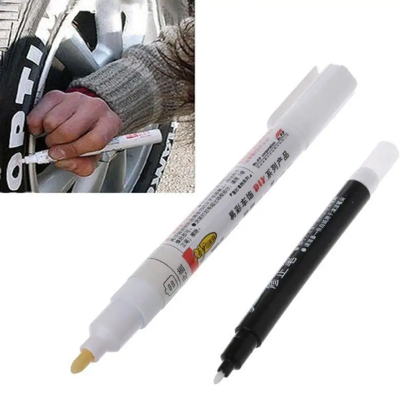 1 Set of White Color Permanent Tire Marker Pen for Car Tire and Moto
