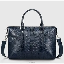 Таиланд Импорт натуральная/натуральной кожи крокодила Для мужчин Портфели сумка для ноутбука, Топ Роскошные Для мужчин Бизнес сумка черная