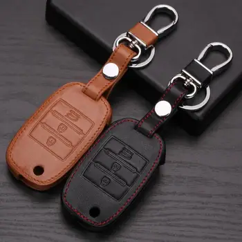 

Leather Wallet Key For Kia Rio Sportage 2014 Venga Ceed Sorento Cerato K2 K3 K4 K5 Leather Keychains For Kia Case Key Car Smart