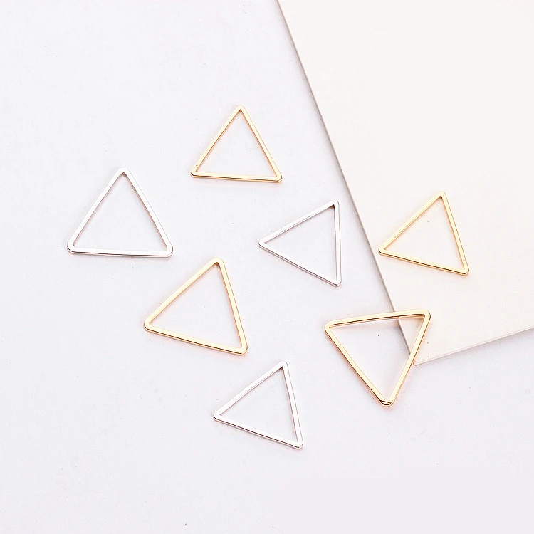 

12PCS 17x15MM 19x17MM 24K Gold Color Plated Platinum Color Triangle Closed Jump Rings for DIY Jewelry Making Findings