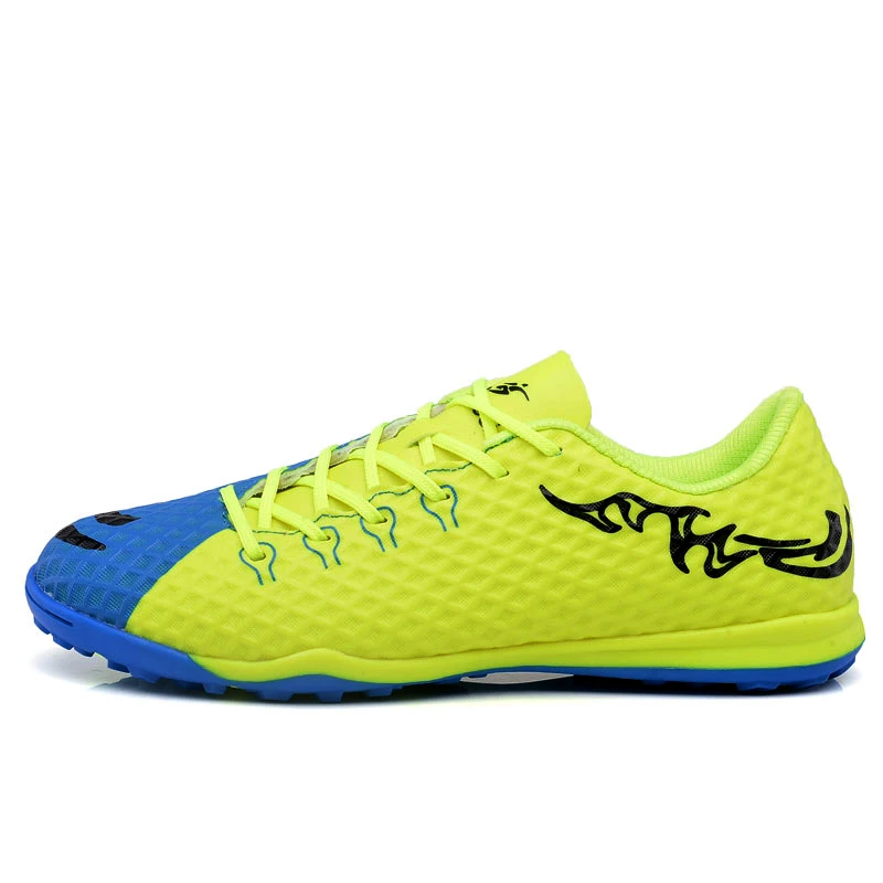 

MAULTBY Kid's Boy Children Blue / Green TF Turf Sole I door Cleats Football Boots Shoes Soccer Cleats #S31704Y