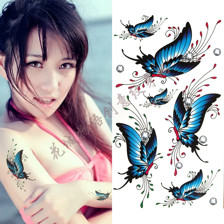  Beautiful colorful small butterfly Body Art Waterproof fake tattoo For ...