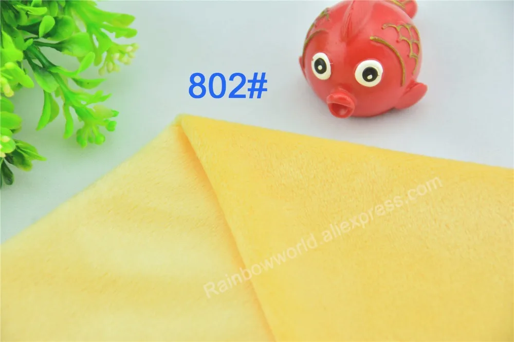 802# light yellow microfiber minky soft velboa tricot