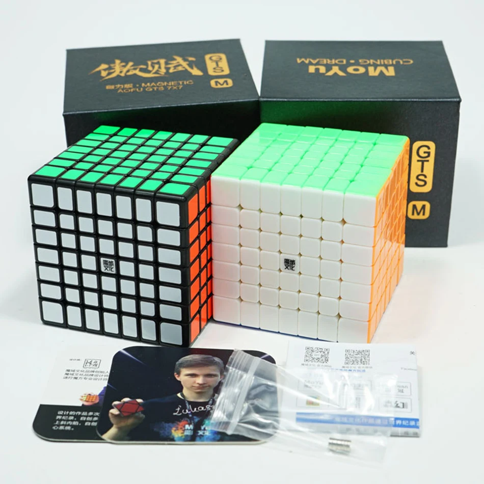 Оригинальный Moyu Aofu GTS 7x7x7 Магнитный куб Professional GTSM 7x7 Magic Скорость Cube Черный Stickerless развивающие игрушки GTS 7 м