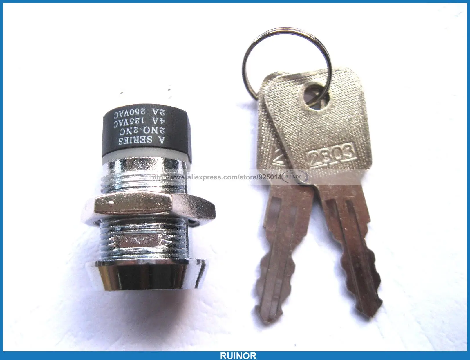 

6 x Key Ignition Switch on Off Lock Switch K28 2NO 2NC