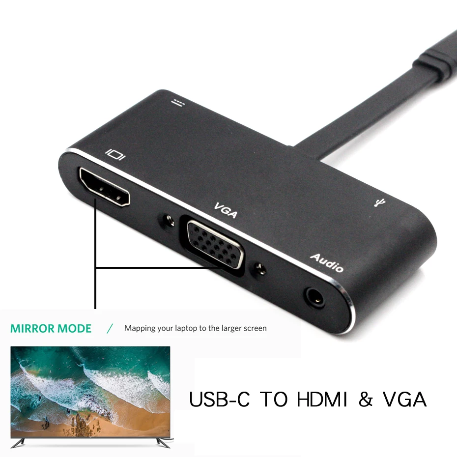 AIXXCO usb-хаб USB C к HDMI и VGA адаптер для MacBook samsung Galaxy S10 huawei mate 20 P20 Pro type C USB 3,0 концентратор