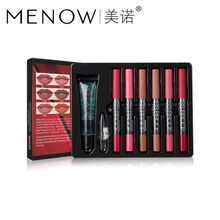 MENOW брендовая косметика для губ помада блеск для губ матовый легко носить долговечный водонепроницаемый блеск для губ 6 цветов в комплекте K906