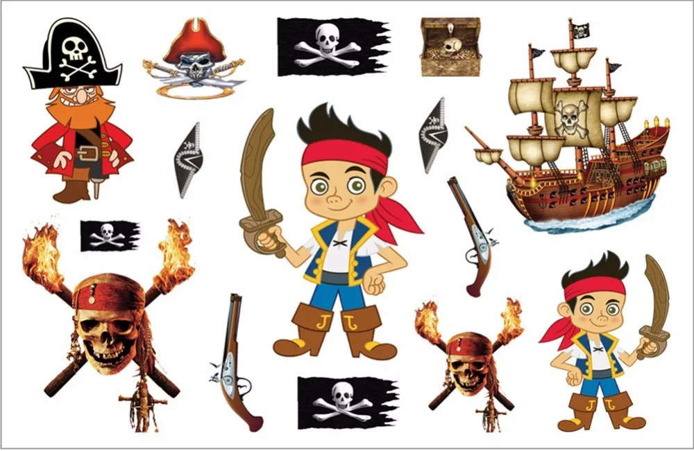 SHNAPIGN Пираты Carribean Детские Временные татуировки боди-арт флэш тату стикер s 17*10 см водонепроницаемый хна Стайлинг стикер