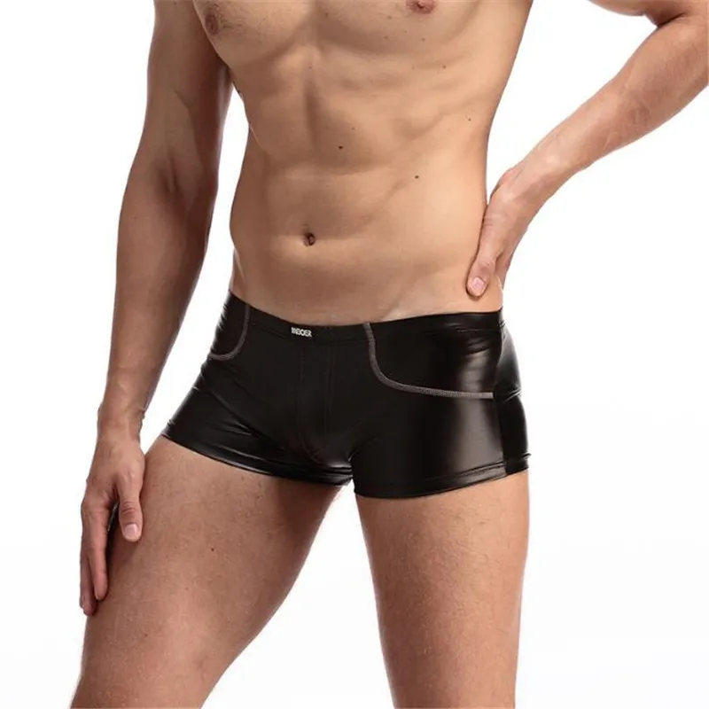 Buy Men's Faux Patent Leather Underwear,Fashion Sexy