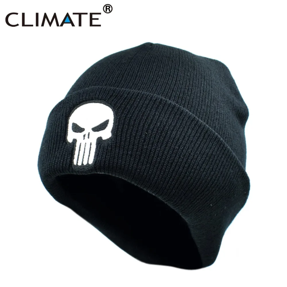 CLIMATE Punisher Winter Hat Men Beanie Man Warm Hat for Men Hat Cap