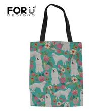 FORUDESIGNS Great Pyrenees женская сумка через плечо с цветочным принтом Большая вместительная складная сумка студенческая книжная сумка Bolsa Feminina