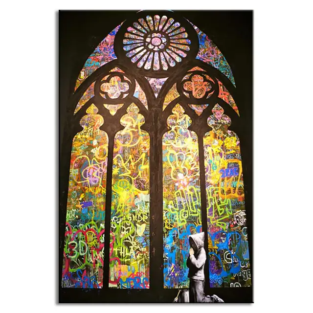 banksy art pray in church living room wall art home decorative picture on canvas - Living Room Church banksy art pray in church living room wall art home decorative picture on canvas - Living Room Church