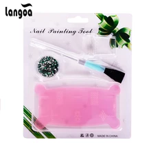 Langoa набор штамп-инструмент для дизайна ногтей Силиконовый гвоздь алмазная полировальная печать изображения шаблон Пластиковая передача Маникюр для маникюрный набор по уходу за ногтями