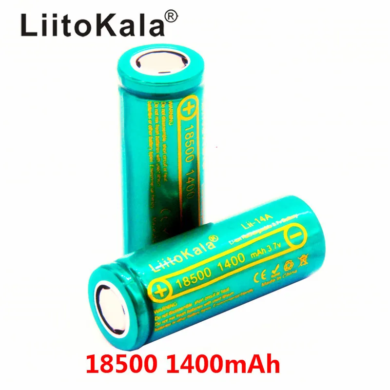 LiitoKala Lii-14A 18500 1400 аккумуляторная батарея 18500 батарея 3,7 в для lashlight безопасный литий-ионный аккумулятор