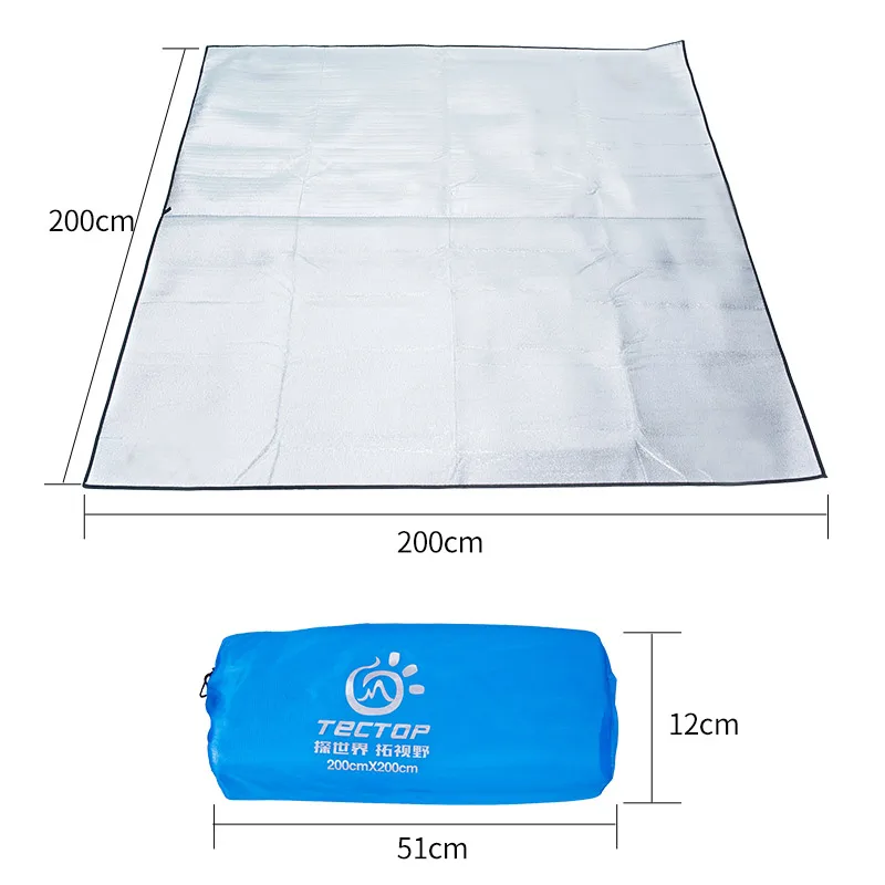 

Hiking Outdoor Camping Dampproof Mat 2*2m Aluminum Foil Tent Mat Picnic Mat Sleeping Pad Beach Blanket PJ6461