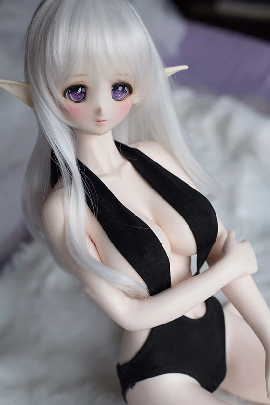 

D01-P543 children handmade toy 1/3 1/4 1/6 Doll clothes BJD/SD doll props Accessories white black Neck V-neck swimsuit 1pcs