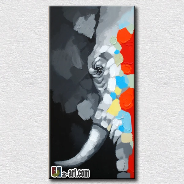 

Modern impression elephant oil painting high quality animal canvas pictures for kids room wall decoration 20x40inches