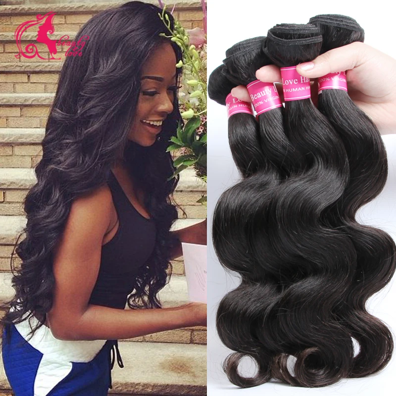 Grade 7A Peruvian Virgin Hair Body Wave  Queen Hair Products Peruvian Body Wave Human Hair 4 Bundles Deals Grace Hair Company