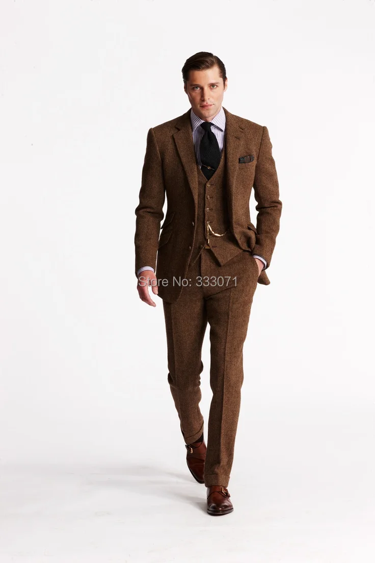 coat pant colour Brown Groom Pant Latest Designs Coat Italian Tuxedos Tweed