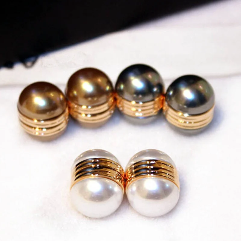 Trend Pearl Earrings Nail Colorful Artificial Pearls Non Pierced