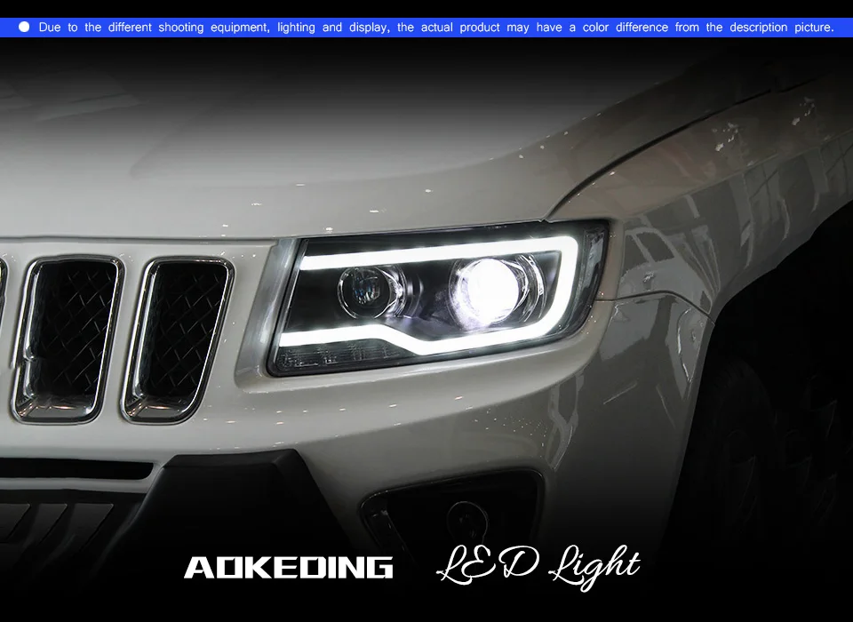 AKD тюнинг Автомобильные фары для Jeep Compass 2011- светодиодные фары DRL ходовые огни Биксеноновые противотуманные фары