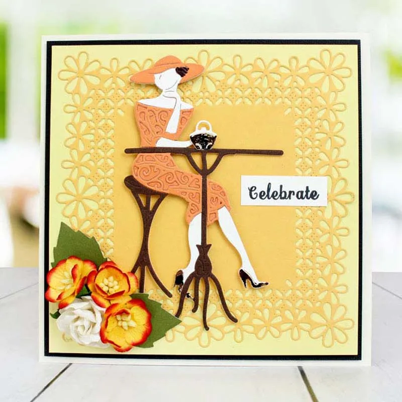 

ZFPARTY Sitting Lady Metal Cutting Dies Stencils for DIY Scrapbooking/photo album Decorative DIY Paper Cards