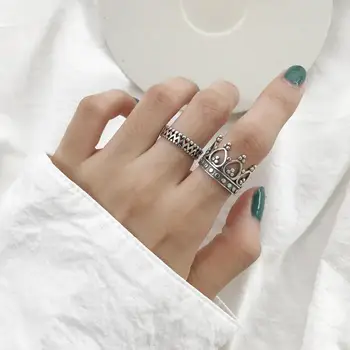 

Kinel Luxury 925 Sterling Silver Crown Ring My Princess Engagement Ring Simple Boho Sterling-Silver-Jewelry 2019 New
