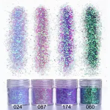 Holographic Glitter Powder 0.2~1mm Laser Nail Art Dust Pigment Sequins Holo Nail Flakes Glitters DIY Nail Manicure UV Gel Polish 1g box laser silver holographic shiny powder magic mirror powder nail glitters nail art sequins chrome pigment nail polish dust