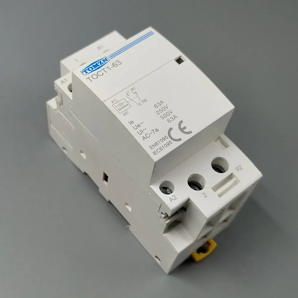 TOCT1 2P 63A 110V Coil 230V/220V 50/60Hz Din Rail Huishoudelijke Ac modulaire Schakelaar 2NO 1NC 1NO