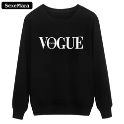 SexeMara/Новый Осенняя Толстовка c капюшоном для женщин VOGUE печатных забавные толстовки Толстовка Harajuku Пуловеры для дамы повседневное Топы