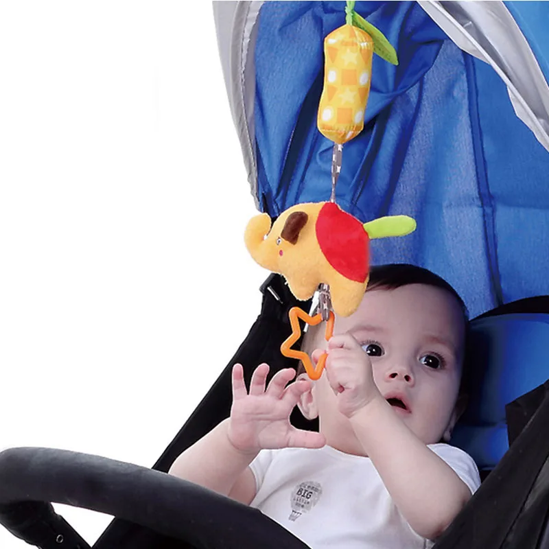 2019 новорожденных кровать погремушка в коляску милый кот слон плюшевые колокольчик детские мобильные игрушки для Детское кольцо колокол