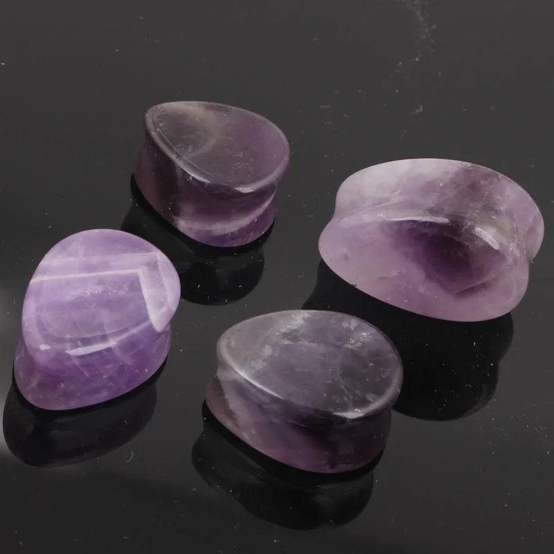

Precious STONE Ear Stretcher Tunnel Saddle Plug Taper opal glass stone 6-16mm body jewelry piercings