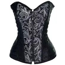 Black Vintage Steel Boned Steampunk Corset Overbust Sexy Corsets And Bustiers With Zipper Waist Trainer Gothic Clothing Women