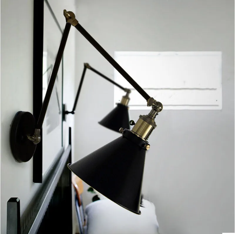 Led Wall Light new modern hot Vintage Industrial Loft Swing Arm Sconce Retro Warehouse Ambient Lighting lamp | Освещение