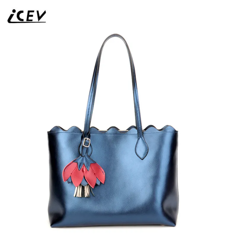 ICEV New European Fashion Flower Genuine Leather Handbags Bags Handbags Women Famous Brands Women Leather Handbags Office Totes icev new fashion europe style genuine leather handbags alligator women leather handbags bags handbags women famous brands bolsa