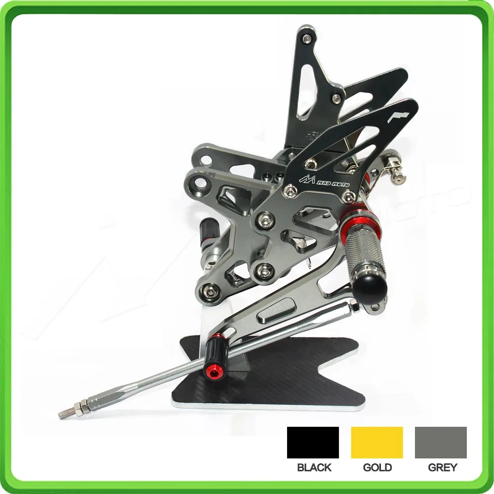 CNC Rearsets сзади комплект одежды ног ножная педаль для Kawasaki Ninja ZX6R ZX 6R ZX-6R 636 2013 серый