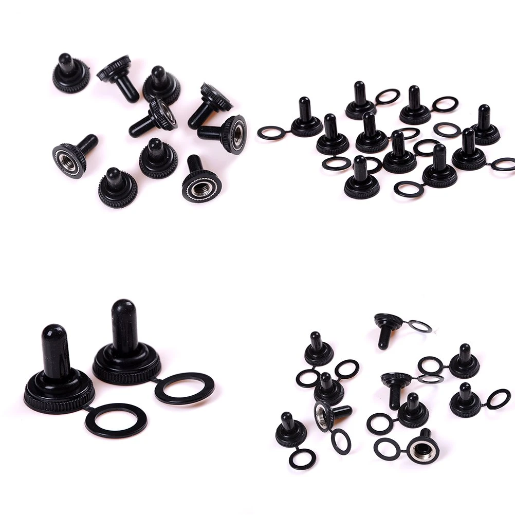 20pcs Toggle Switch Waterproof Cap Rubber Cover Water Resistant Boot Cover Black for 12mm Toggle switches 12mm Handle Black Safety 220v